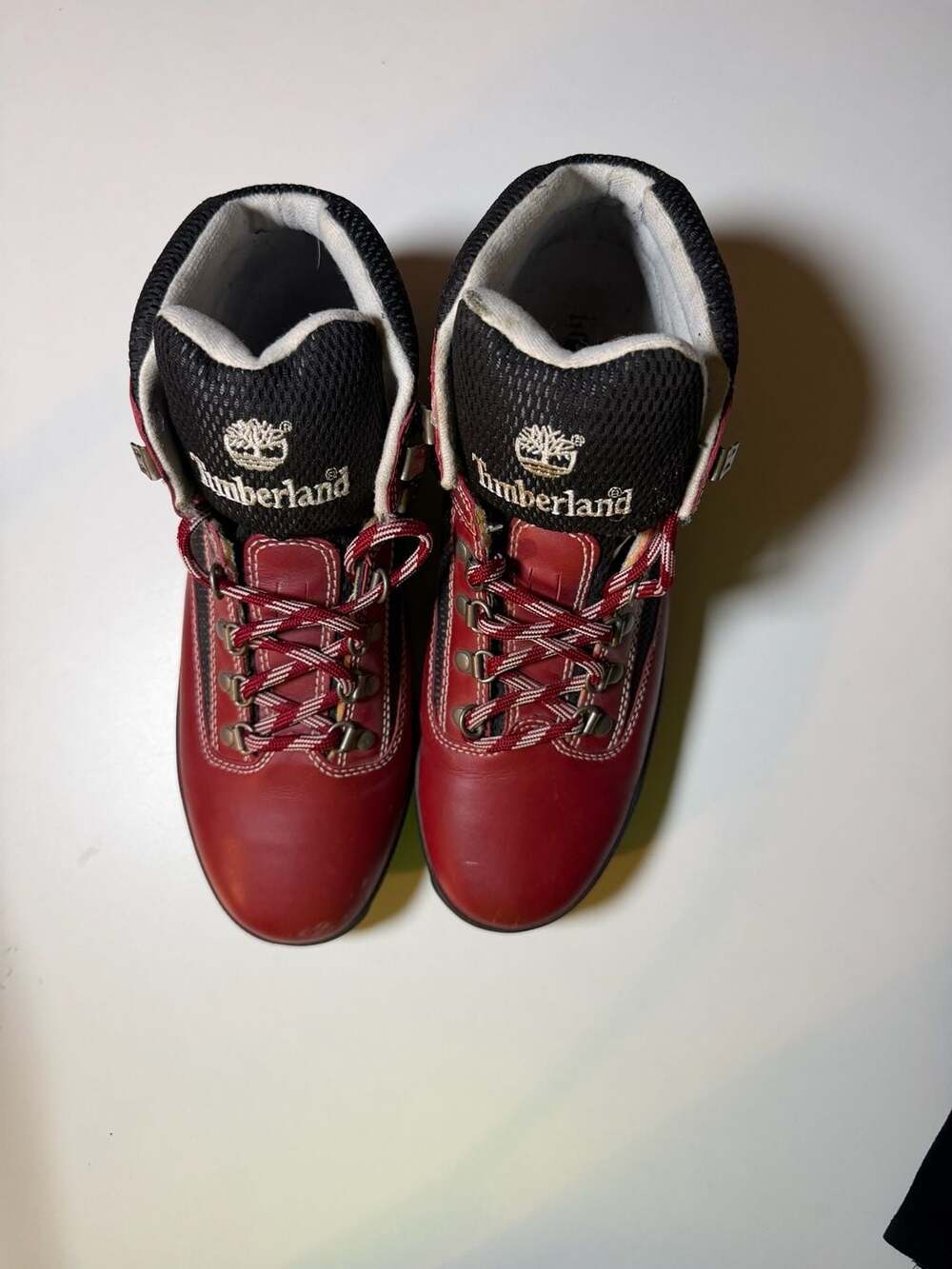 Timberland Euro Hiker Red and Black Leather Hiking Boots
